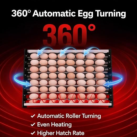 1000 Egg Commercial Cabinet Incubator with Auto Egg Turning, Precise Temperature & Humidity Control, Large Poultry Incubator for Chicken, Duck, Goose & Quail Eggs, Ideal for Large Farms