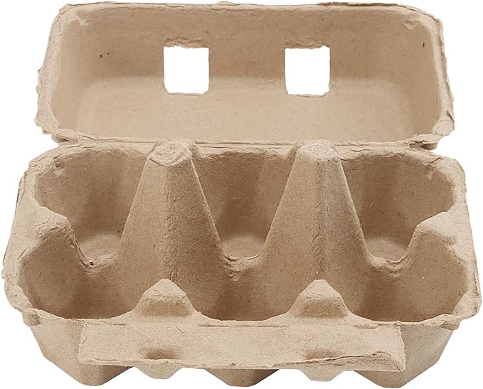 SOUJAP 30 Pack Half Dozen Paper Egg Cartons for Storing 6 Small to Medium Eggs