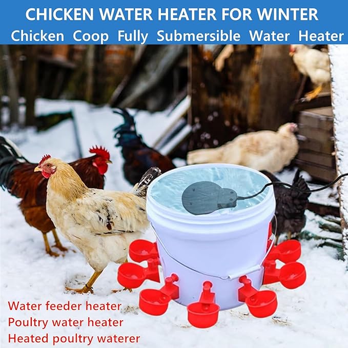 150W Specialized Bird & Chicken Waterer Heater - Tailored for Avian and Poultry Drinking Needs - Perfect for Indoor & Outdoor Winter Use - Durable Aluminum Cast for Rapid, Efficient Heating
