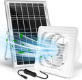Solar Powered Exhaust Fan, 15W Solar Panel with 6" Brushless Fan for Shed Ventilation, Solar Fans for Outside, Greenhouse, Home, Chicken Coop, Outdoor