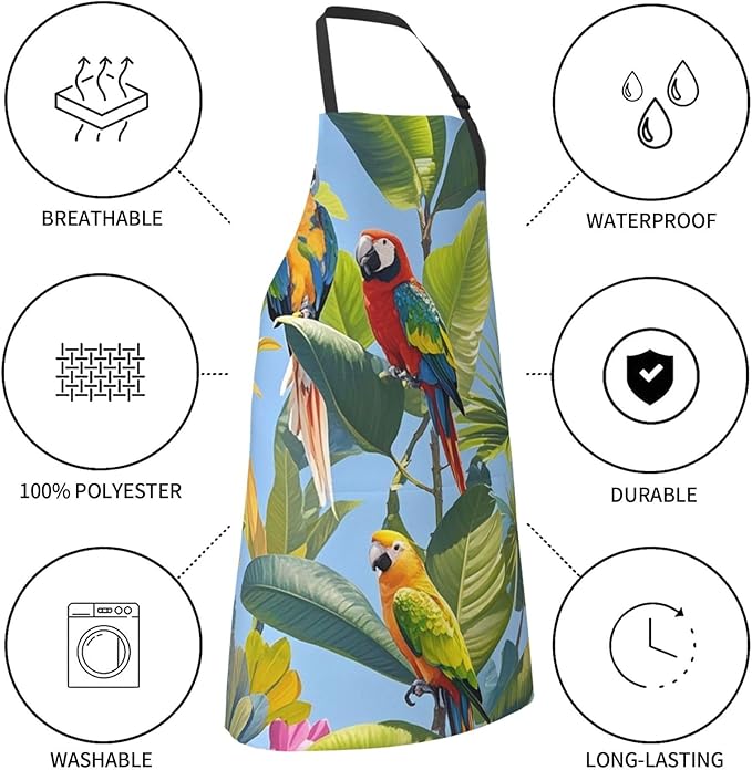 Waterproof Apron Adjustable Bib for Women Men Vintage Nautical White Ship Cooking Aprons Chef Bibs with 2 Pocket