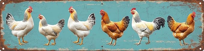 Chicken Coop Metal Sign 4x16in Rustic Plaque for Farm Garden Wall Decor