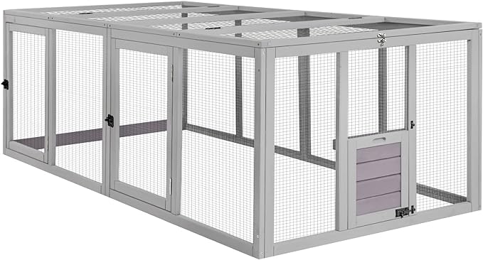 Aivituvin Chicken Coop Run Extension Rabbit Enclosure Outdoor Duck Playpen 20.73 ft²