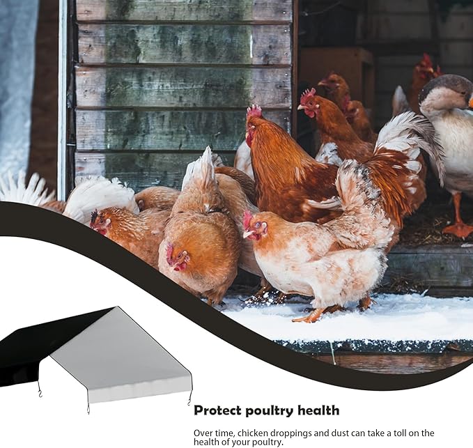 Chicken Coop Tarp - Waterproof Fence Dust Cover, Outdoor Winter Insulation | Multi-Purpose Poultry Shed Blanket For Cold Weather, Garden Plant Cover, Snow Roof Protector, Windbreaker For Chicken House