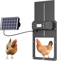 Automatic Chicken Coop Door, LCD Display Aluminum Alloy Automatic Chicken Door with Timer & Light Sensor, Anti-Pinch & Weather Proof, Solar or Battery Powered