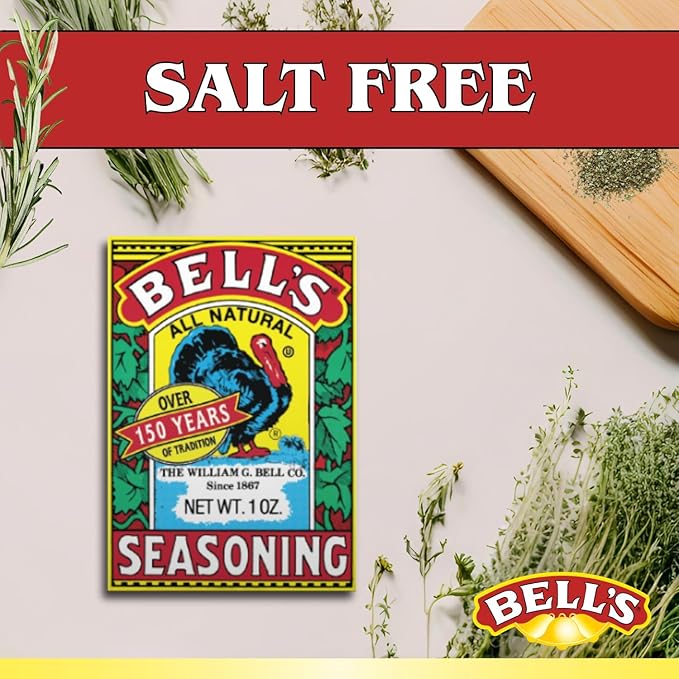 Bell's All Natural Seasoning – 1 oz Box – Classic Salt-Free Poultry Blend – Gluten-Free, Kosher, Non-GMO (Pack of 4)