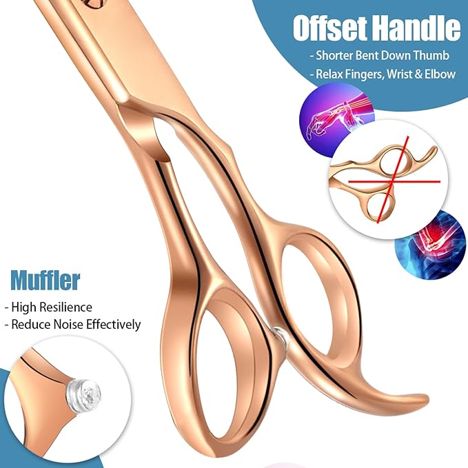 7.5" Dog Grooming Scissors Professional Trimming Cutting Shears for Dog Cat Pet Animal Grooming on Face and Paws Gold