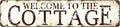 Rustic Metal Sign Welcome to The Cottage - 16"x4" Farmhouse Kitchen Decor - Country Cottage Wall Art for Cabin, Porch, Garden - Vintage Style Housewarming Gift