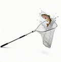 Heavy Duty Stainless Steel Animal Catch Net with Telescoping Handle, 50cm Large Square Head & Dual Lock System, Adjustable Length for Farm Garden and Rescue Use