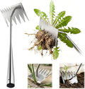 Weed Puller Tool, 2026 Upgraded Portable Manual Weeding Tools Gardening, 6 Teeth Dual Head Stainless Steel Hand Garden Weeding Rake, Weed Remover Tool for Gardening Backyard Yard Farm Planting Weeding
