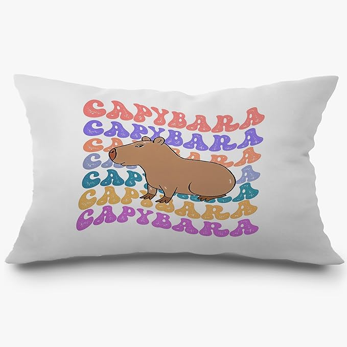 Funny Capybara Pillow Covers 12x20, Capybara Lover Gifts, Funny Animal Hydrochoerus Decorative Lumbar Pillow Covers for Home Bedroom Living Room