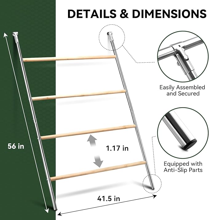 Chicken Coop Roosting Perch,Perfect for Backyard Poultry,Chicken Perch Essentials,Easy to Assemble&Clean,Farm Chicken Toys (56'' H x 41'' W)-2 pcs