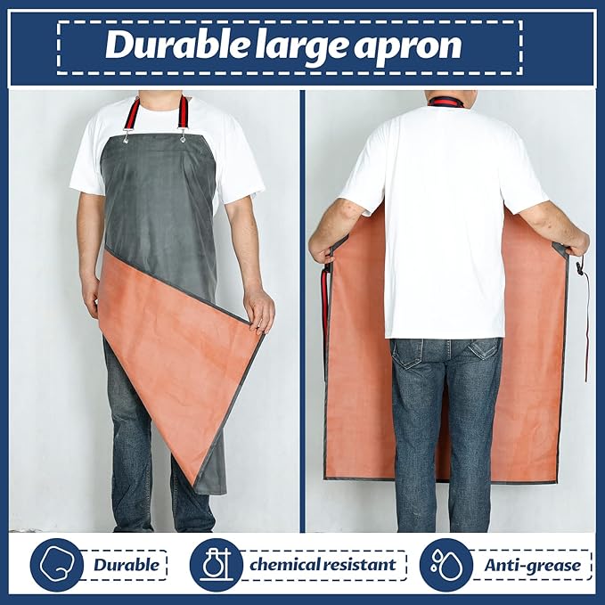 Thick Rubber Apron,Professional Waterproof Chemical Oil Resistant Aprons for Dishwashing,Dog Grooming,Butcher(1 pack)