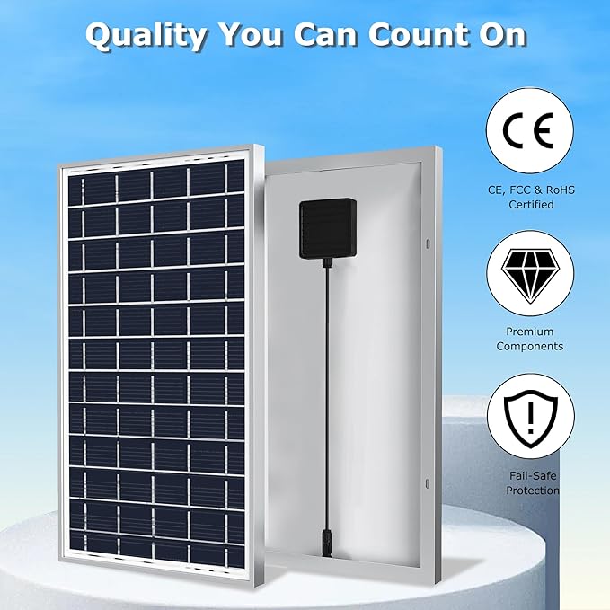 Solar Power Panel for Automatic Coop Door - 6W 6V Solar Accessory for Easy Installation, Efficient Energy & Reliable Poultry Protection
