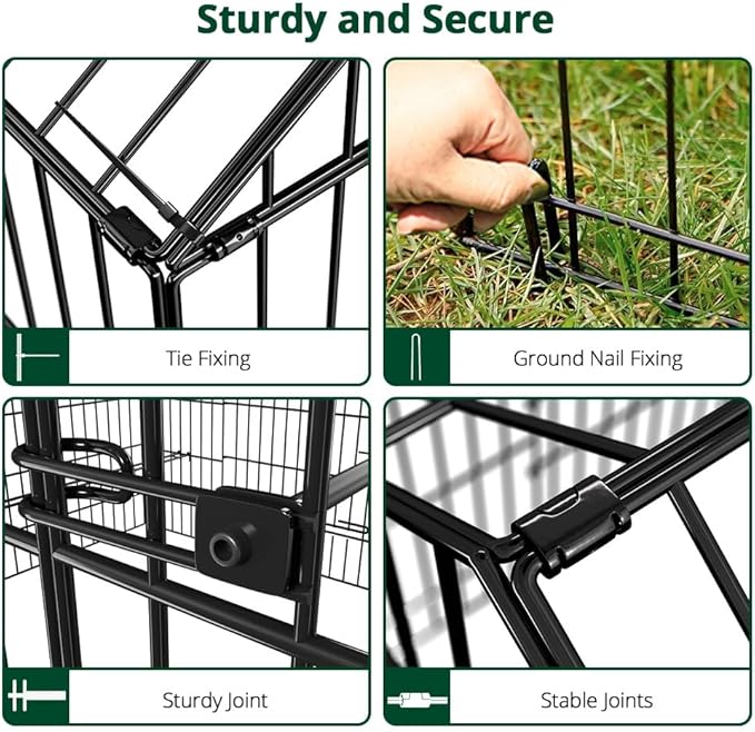 PawGiant Chicken Coop, Chicken Run Pen for Yard with Cover Outdoor Metal Portable Chicken Tractor Cage Enclosure Crate Outside for Small Animals Duck Rabbit Hen 21ft x 3.5ft