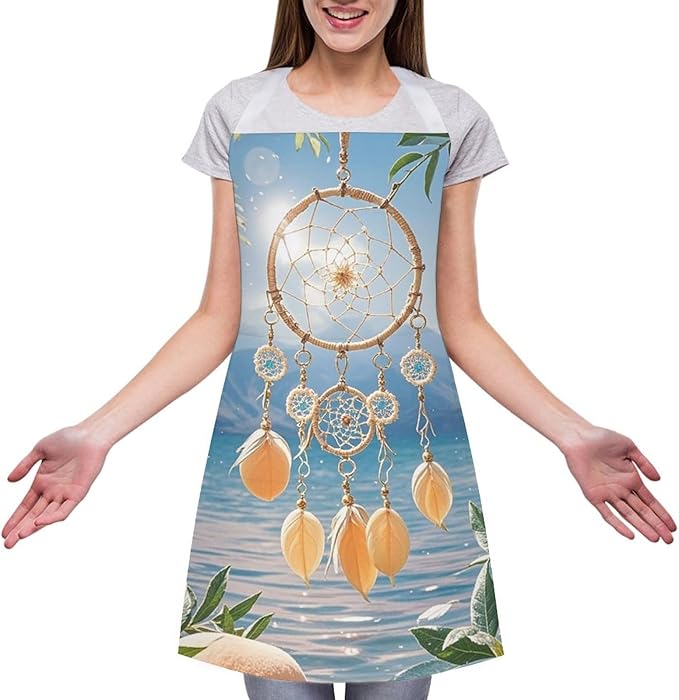 Waterproof Apron Adjustable Bib Aprons with Pockets Orange Cat Sleeping Apron Kitchen Aprons for Women Men