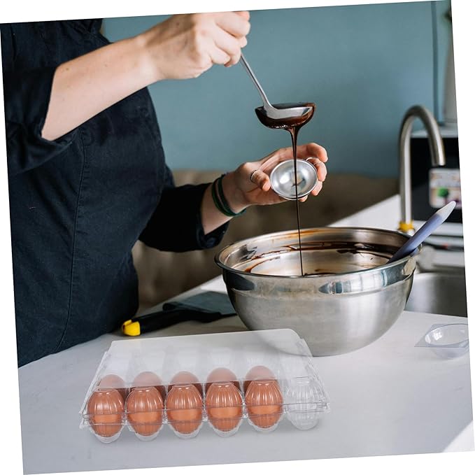 6pcs Clear Plastic Egg Cartons Capacity Bulk Storage Organizer Box with Lid Stackable Reusable Egg Holder for Refrigerator Farm Market Business Use