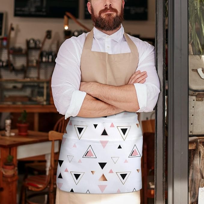 Unisex Half Waiter Waist Short Apron Waterproof Chef Works Waitress Aprons