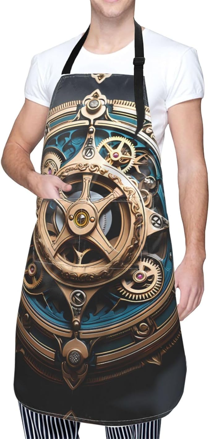 Dogs and Roses Heavy Duty Waterproof Apron with Pockets for AdultsResistant Grilling, Gardening, Painting