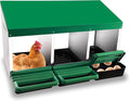 Chicken Nesting Box, 3 Compartments Chickens Egg Laying Nest Boxes for Hens Green
