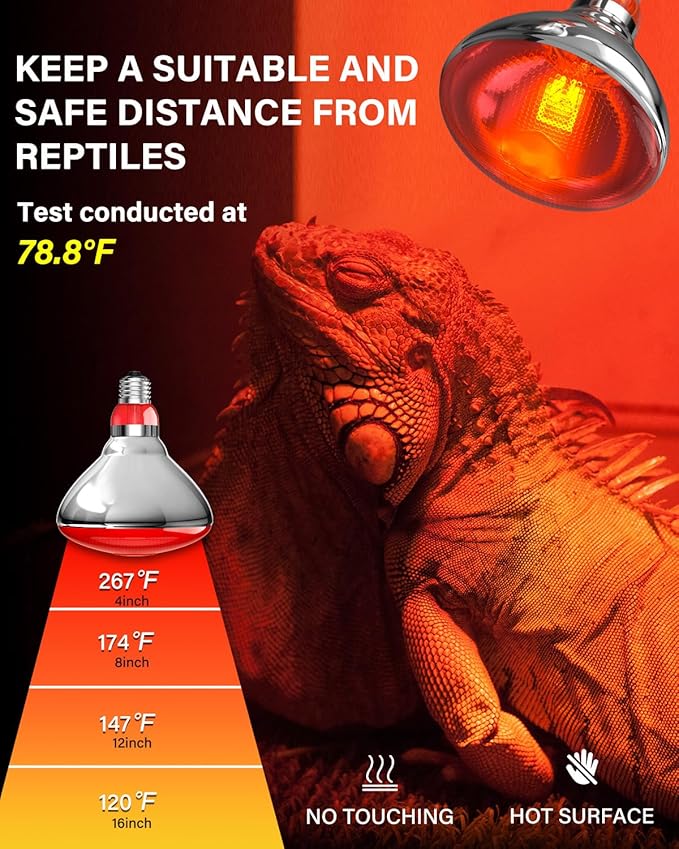 Heat Lamp Bulbs for Chickens Coop Brooder,150 Watt Reptile Heat Lamp Bulb Infrared Red Light for Chicks,Birds,Ducks,Dogs,Cats (Heating Lamp Not Included)-ONLY Sold Official