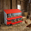 Chicken Nesting Boxes with Cleanable Pull-Out Trays - 8 Hole Metal Rollaway Nest Box for Laying Hens, Wall Mount or Placed Design for Easy Egg Collection & Cleaning