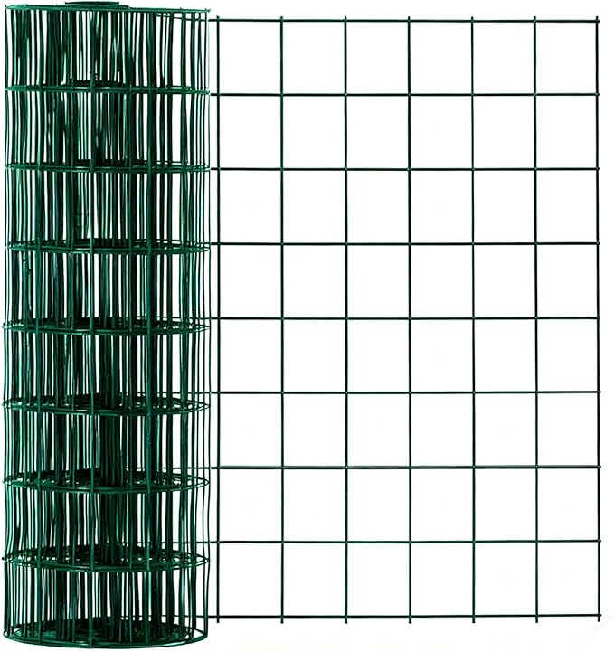 Wire Mesh Roll for Poultry Cages 36IN x50FT- Heavy Duty Fencing Net for Farm Garden Animal Plant Protection, Chicken Wire Fence, Easy to Install Fencing for Rabbits, Birds, Vegetables (Green)