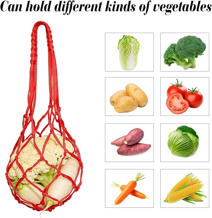 4Pcs Chicken Vegetable Hanging Feeder Chicken Coop Toys Reusable Vegetable String Bag Chickens Coop Accessories for Poultry Hens Ducks Goose