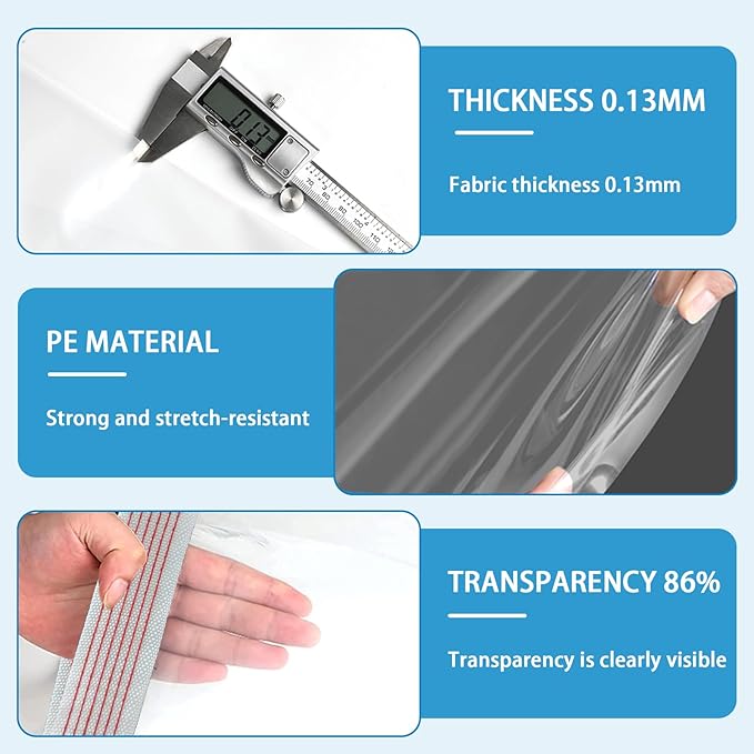 Clear Tarps Heavy Duty Waterproof 10x10FT,Clear Plastic Tarp with Grommets,Transparent PVC Vinyl Tarpaulin for Outdoor,Plant,Garden,Chicken Coop,Patio,Cat Litter