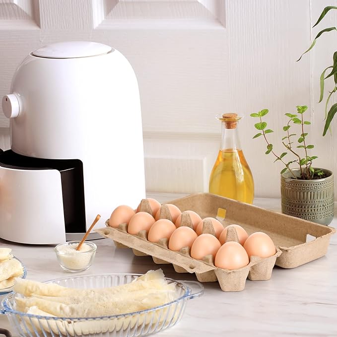 400 Pcs Cardboard Egg Cartons Blank Paper Pulp Egg Cartons One Dozen Egg Cartons Container Empty Egg Tray Pulp Fiber Egg Holder for Kitchen Farm Market Family Storing Eggs, 2 x 6 Style