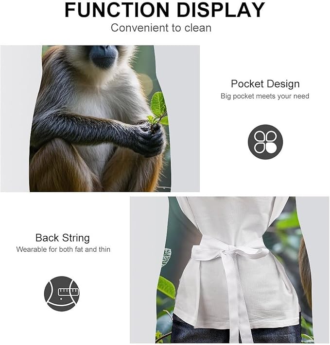 Waterproof Apron Adjustable Bib Aprons with Pockets Smiling Apron Kitchen Aprons for Women Men