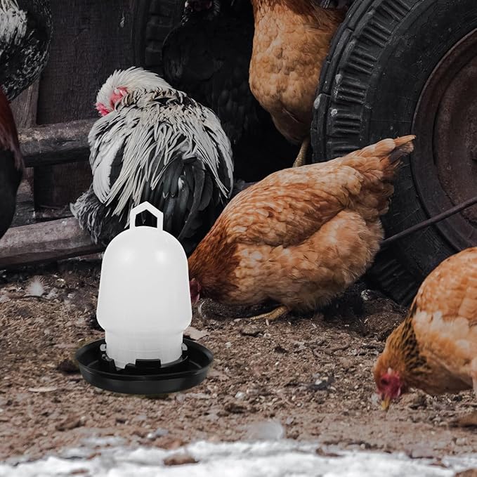 BESPORTBLE Plastic Poultry Drinker, 0.5L Poultry Waterer Automatic Chicken Water Feeder Water Container Jar for Duck Baby Chicks Rabbit Turkeys Outdoor Farm