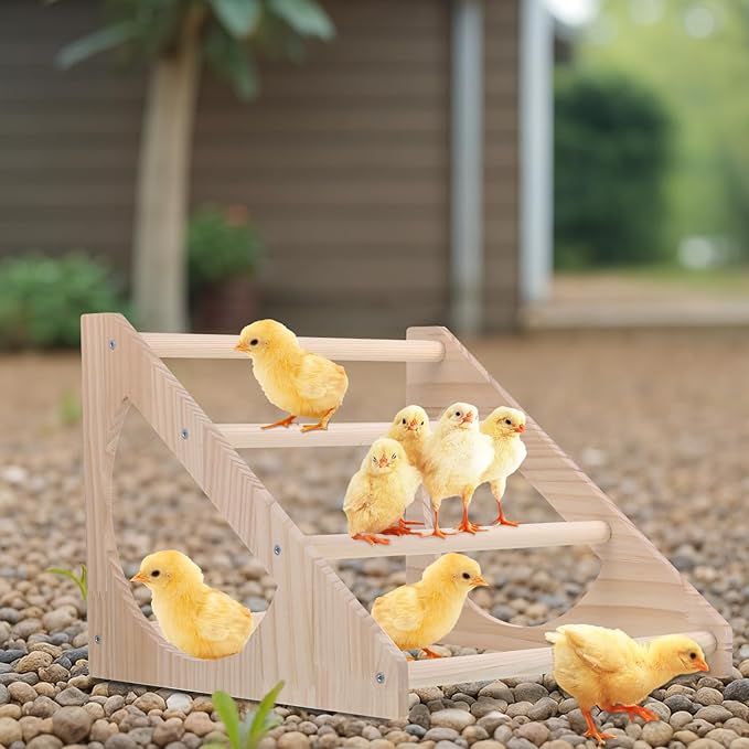 Chicken Perch Stand Wooden Chicken Roosting Bar Strong Stable Roosting Bar for Coop and Brooder, Fun Toys for Chick Indoor/Outdoor Use