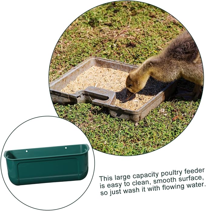 Galvanized Chicken Feeder Large Capacity Poultry Feeder Auto Feed Trough for Birds Feed Trough Bucket