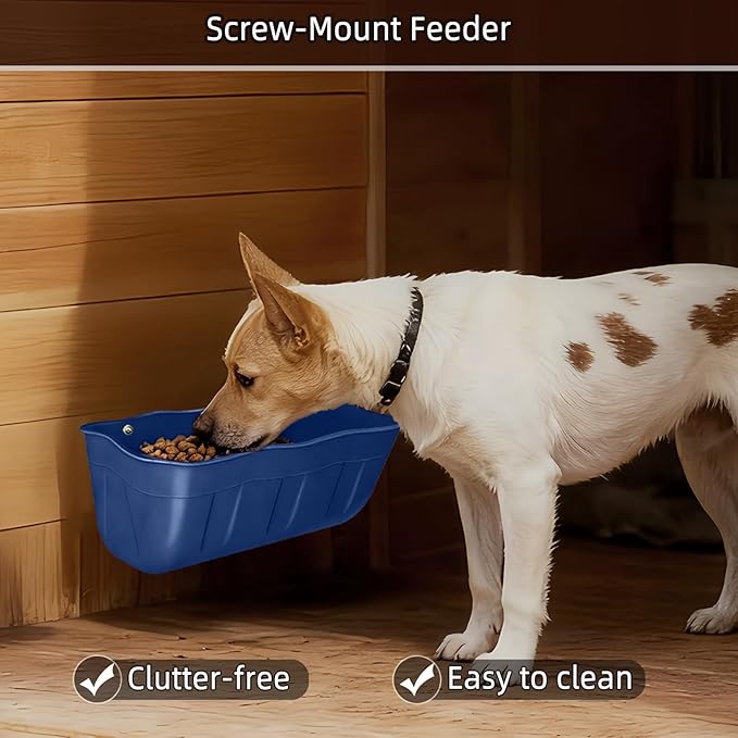 Chicken Feeder Waterer,Hanging Goat Feeders,Feed Trough 3.5 Quart 2 Pack,Hanging Fence Feed Trough for Poultry Livestock,Blue