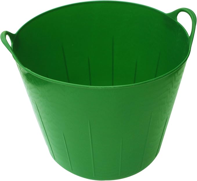 Little Giant® Poly/Rubber FlexTub Bucket | Ultra Durable & Versatile Farm Tub | Plastic Synthetic Gardening Tub (1, Green)