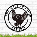 Custom Chicken Coop Metal Sign, Personalized Farmhouse Wall Decor, Vintage Fluffy Butt Hut Decor, Custom Name Sign for Farm, Gifts for Chicken Lovers