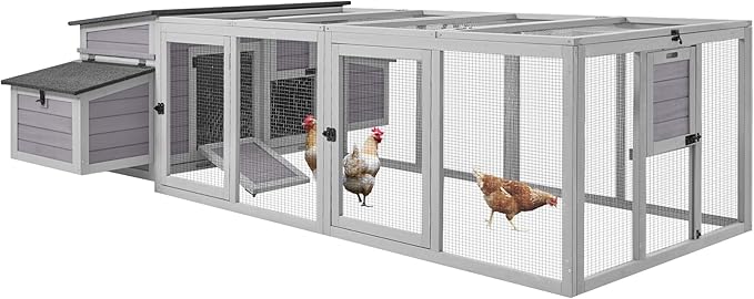 Chicken Coop Large Wooden Chicken House for Outdoor 103" Poultry Cage with Nesting Box, 4-6 Chickens