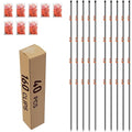 66Inch Fiberglass Electric Fence Posts 40Pcs, Temporary Graden Fence Post with 160 Adjustable Clips, Portable Step in Electric Fence Stakes for Farm, Garden and Horse Goat Sheep Small Animals Fences