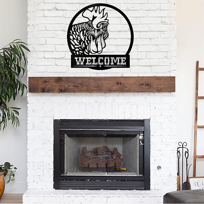 Rustic Chicken Coop Hanging Metal Sign Custom Hen House Nameplate Personalized Barnyard Farmhouse Backyard Poultry Wall Plaque Homestead Decoration Unique Gift for Farmers and Outdoor Decor Lovers