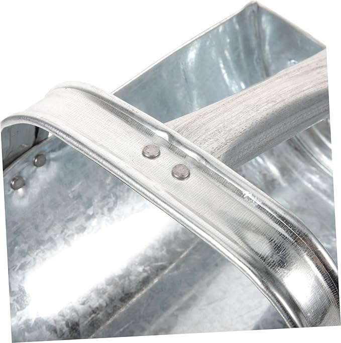 HEMOTON Stainless Steel Livestock Feed Scoop for Poultry Thickened Metal Food Shovel for Farm and Garden Use Ergonomic Handle and Large Capacity Feeding Tool