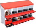 10 - Compartment Roll Away Chicken Nesting Box, Wall - Mount Hen Roosting Boxes for Laying Eggs, Easy Egg Collection & Cleanable Pull - Out Trays, Ideal for Poultry Egg - Laying
