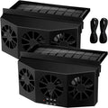 2 Pack Solar Powered Car Exhaust Fan 3 Fans Car Window 4500 RPM Air Vent Radiator Solar Energy Cooling Vent Exhaust for General Types(Solar 3 Fans,Black)