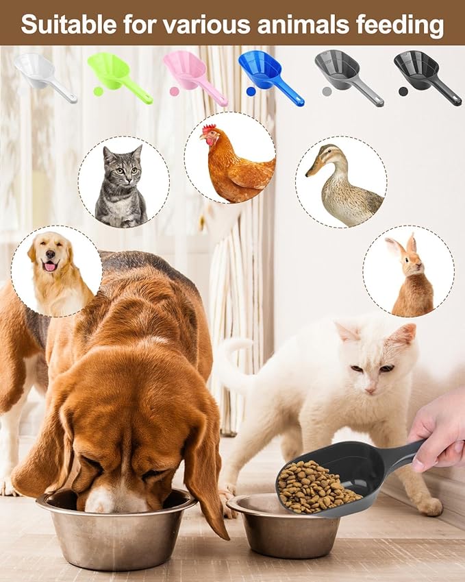 Dog Food Scoop, 1 Cup Pet Food Scoop With Measuring Lines (blue)
