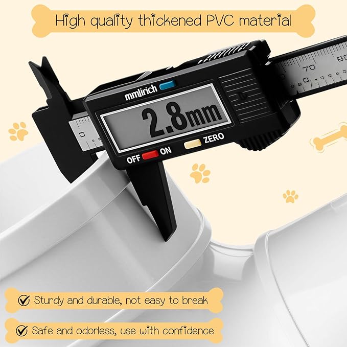 Gravity Dog Self Feeder with Puppy Paw Print Stickers 6 Pounds Large Capacity Hanging Pet Feeding Automatic Dispenser PVC Pipe Feeder for Cat Chicken Turkeys Indoor & Outdoor Use