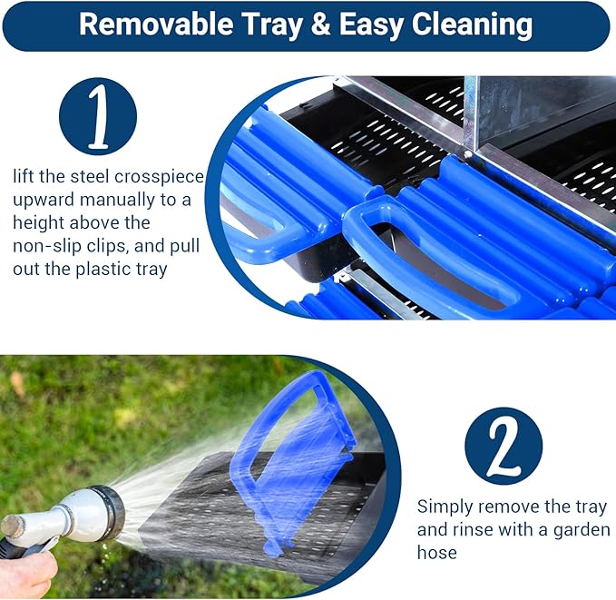 GarveeLife Chicken Nesting Box, 10 Compartments Nesting Boxes for Chickens, Chicken Laying Boxes, Roll Away Nesting Box for Chickens Laying Egg with Lid Cover to Protect Eggs, Blue