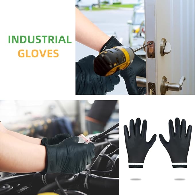 GEEKHOM Disposable Nitrile Gloves 100 Pcs: with 2 Cotton Liners, Food Grade Heat Resistant for BBQ Smoker & Cooking