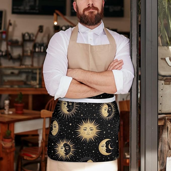Server Waitress Waist Apron Cooking Kitchen Restaurant Aprons for Women Men