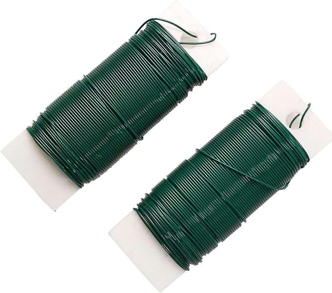 Efavormart 2 Pack - 20 Gauge Green Floral Wire 38Yards Paddle Wire for Flower Arrangements for DIY, Bouquet Wrapping, Craft Projects Finishing, Binding, Flower Bouquets Production, Decoration