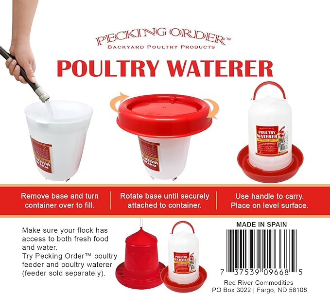 Pecking Order 9668 Poultry Waterer, Red